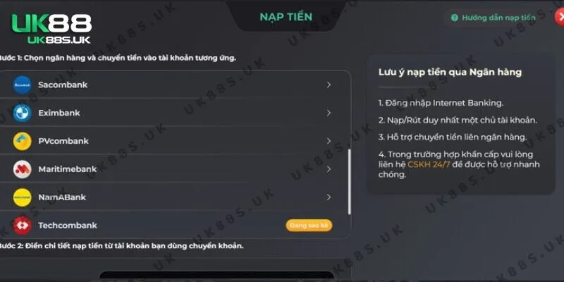 Nạp Tiền UK88